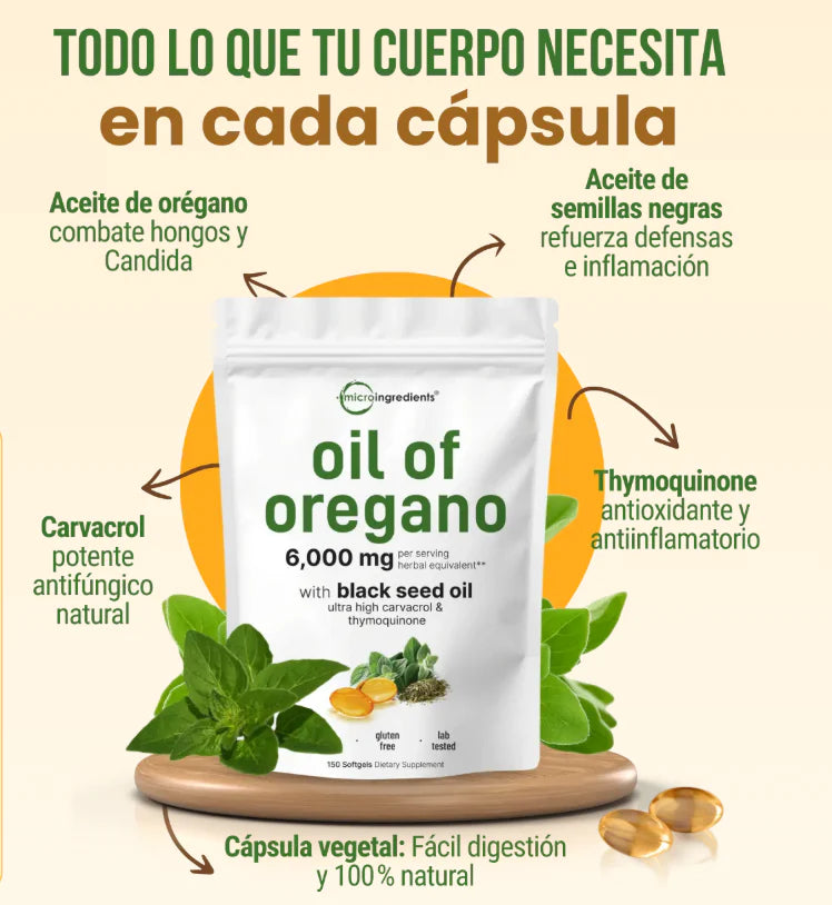 Aceite De Orégano 6000 Mg 60 capsulas